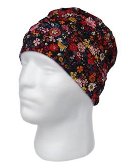 En turban af krlighed - Sort m/blomster