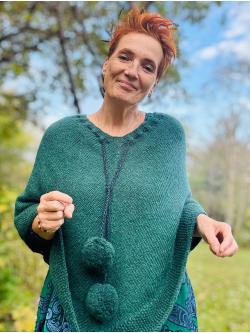 Strikkekit Poncho Classic Grn