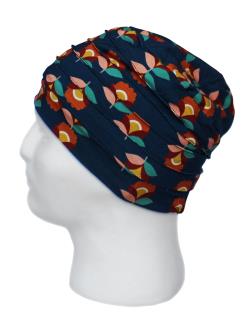 En turban af krlighed - Marine m/retro blomst