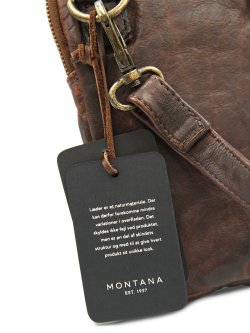 Montana Custer Bumbag taske med skulderrem - brun bffelskind